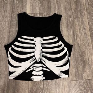 Skeleton Print Tank Top Size S